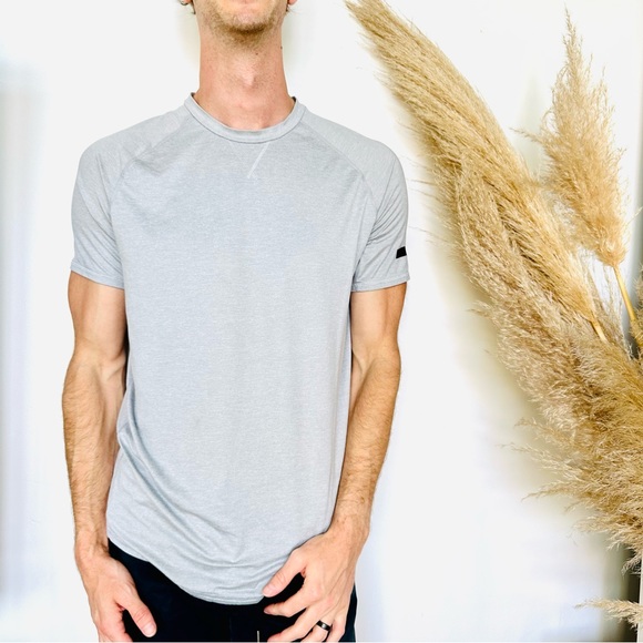 H&M Shirts Mens Hm Sport Training Light Silver Grey Short Sleeve